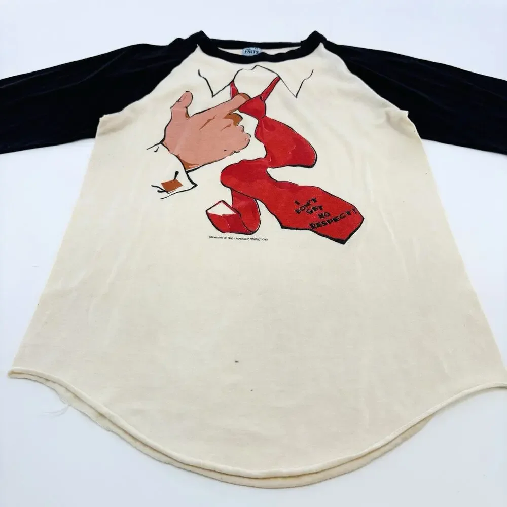 Vintage Rodney Dangerfield No Respect T Shirt Medium White Black Ragland 1980 - Picture 3 of 14